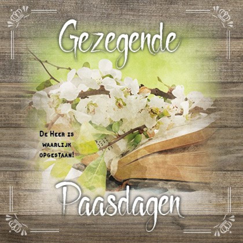 Kaart 'Gezegende paasdagen - Bijbel' - MA19047 -  Brocante bij MajesticAlly