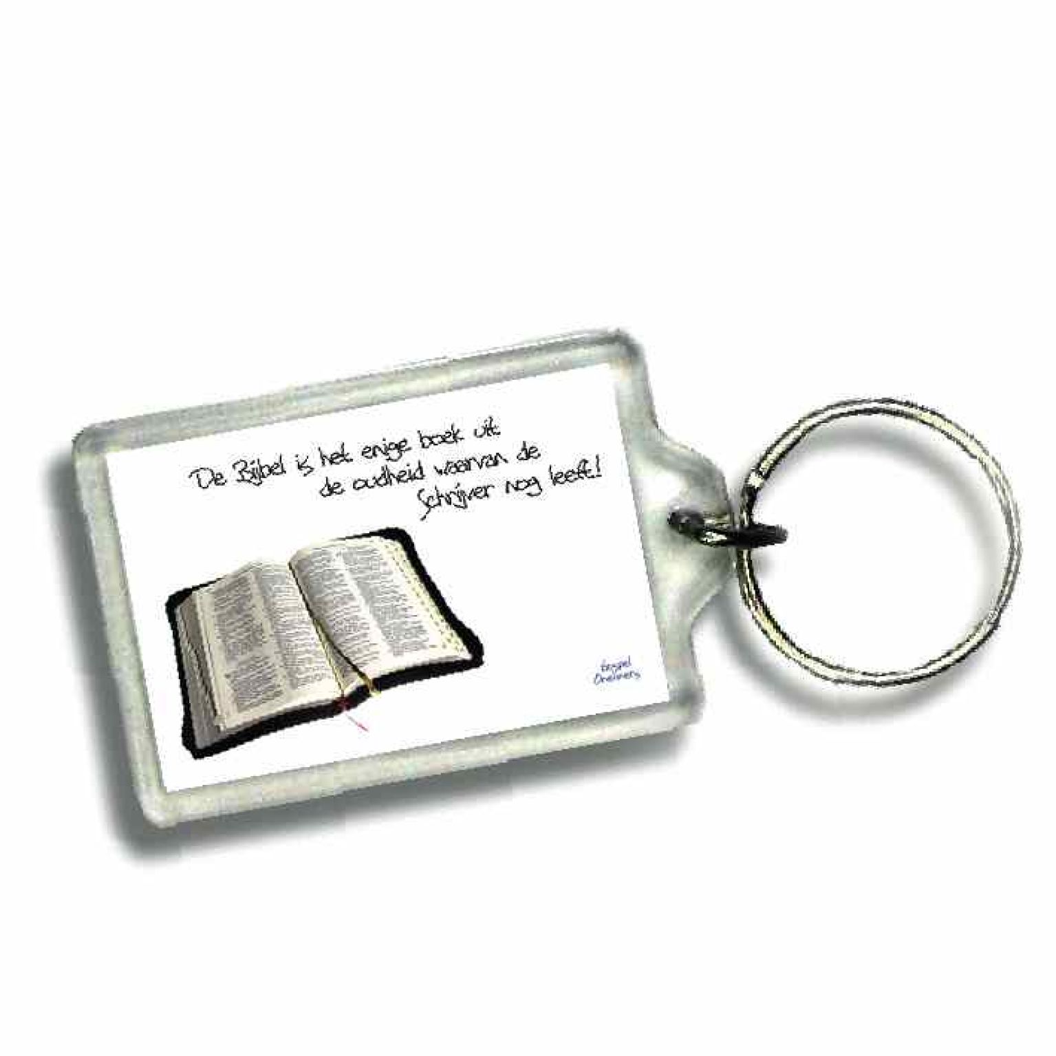 Sleutelhanger de bijbel is het enige boe - 46628 -  Gospel Oneliner bij MajesticAlly