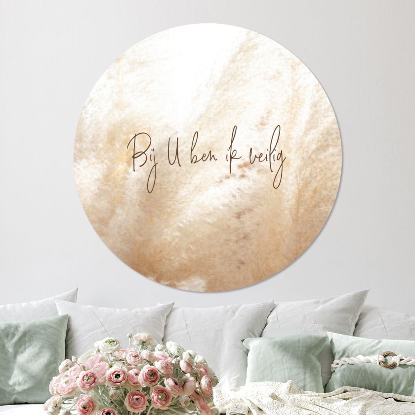 Muurcirkel 'Bij U ben ik veilig' - 100 cm