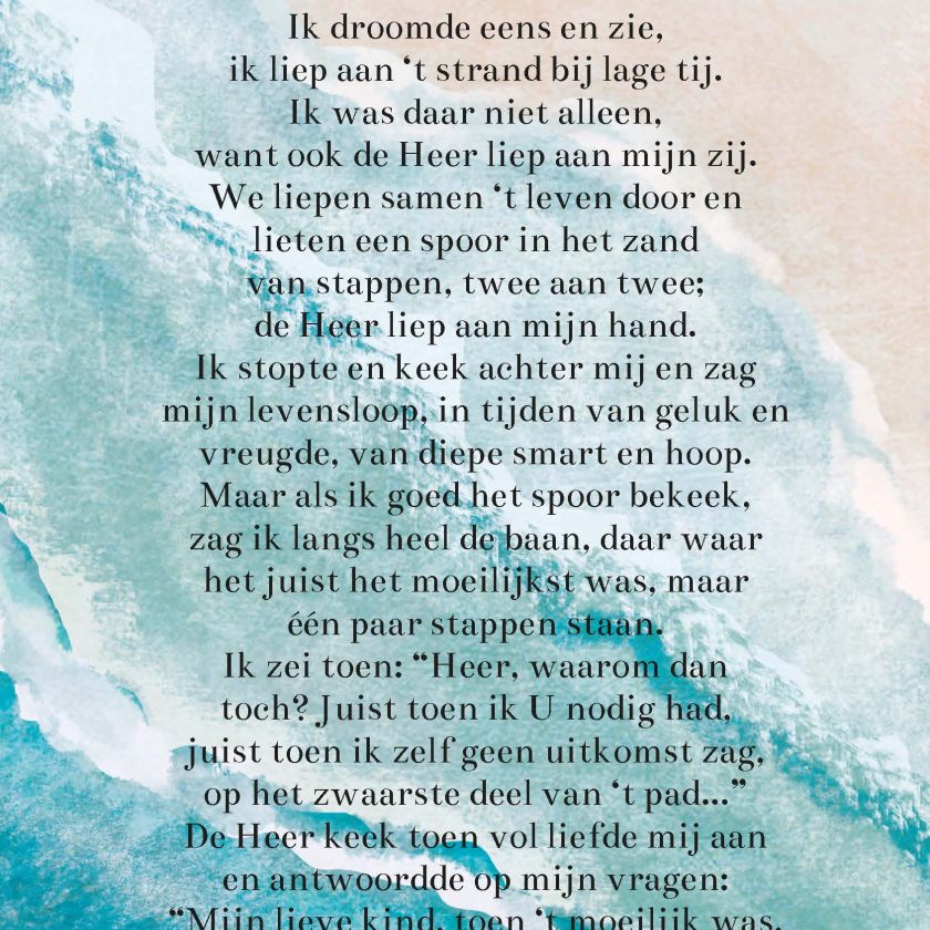 MA55021 - Wenskaart 'Voetstappen in het zand'