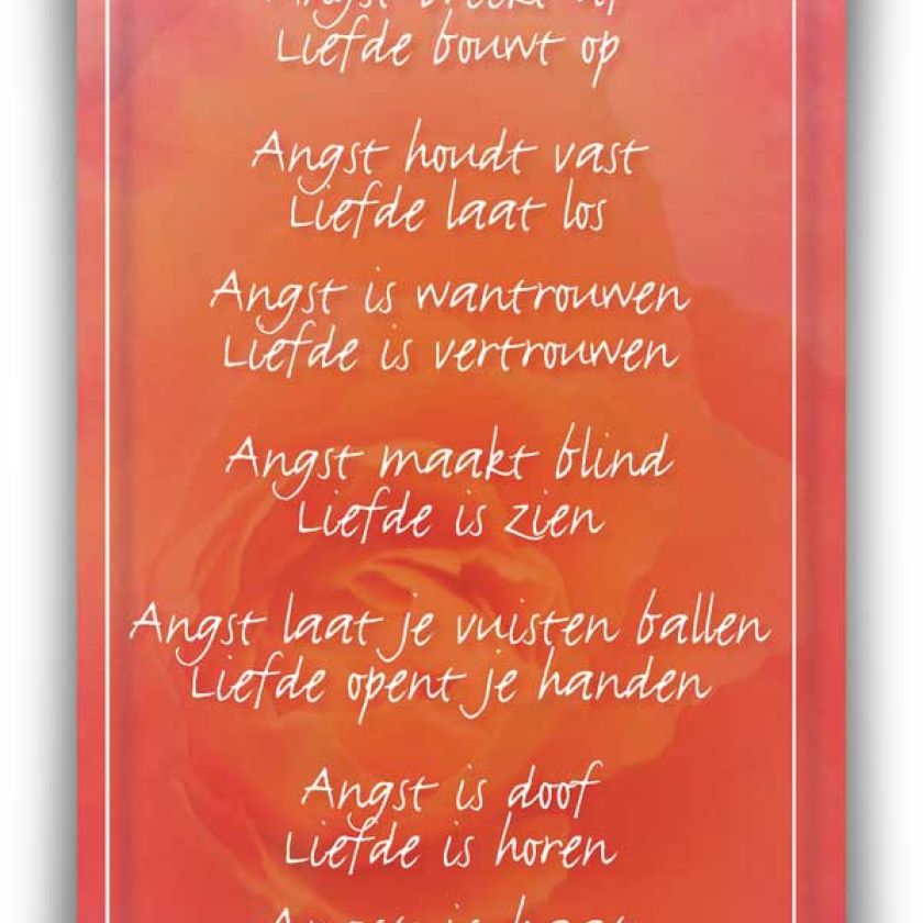 Bemoedigingskaart -  'Liefde tegenover angst' - 44059 -  Kaarten bij MajesticAlly