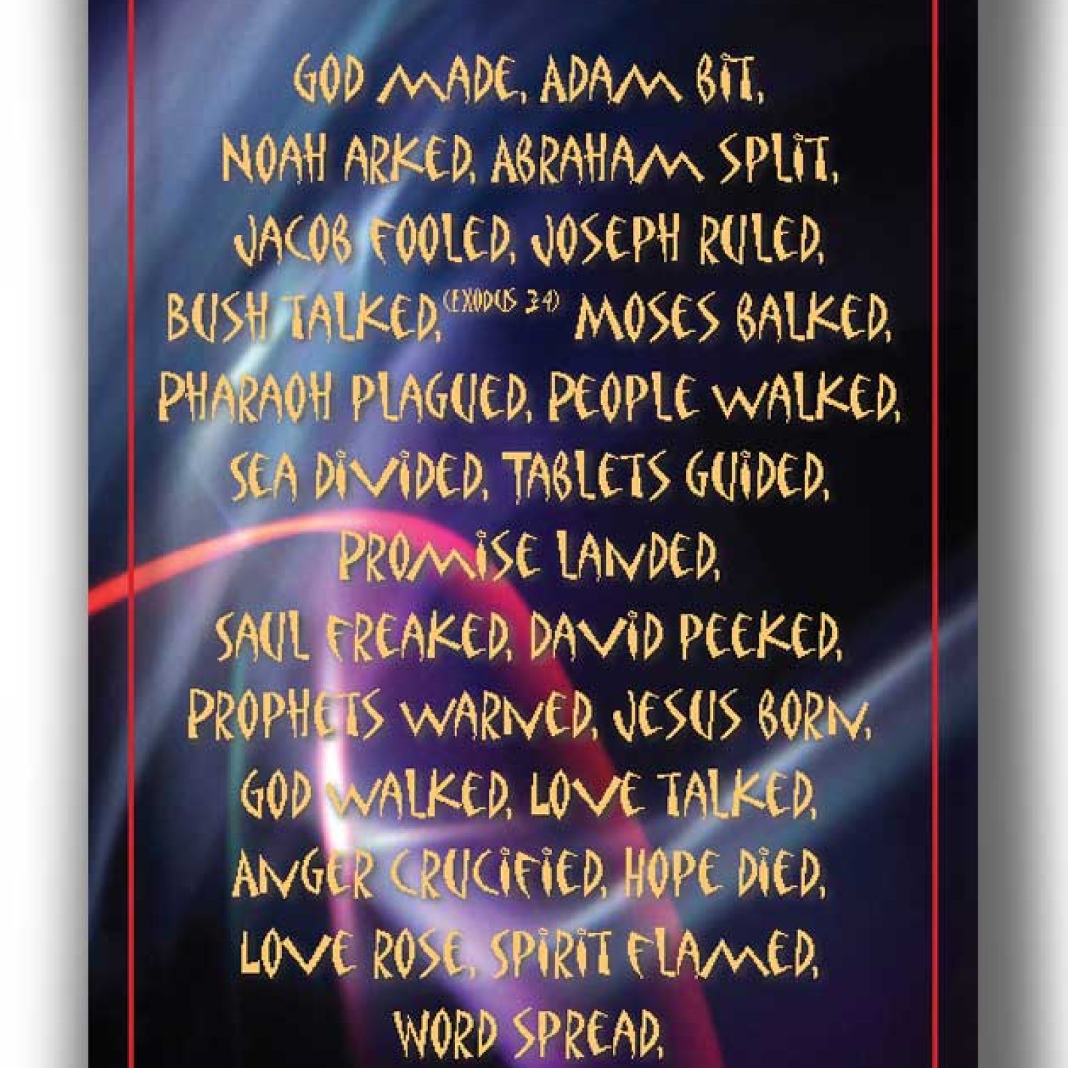 Bemoedigingskaart - 'The Bible in 50 words' - 44089 -  Kaarten bij MajesticAlly