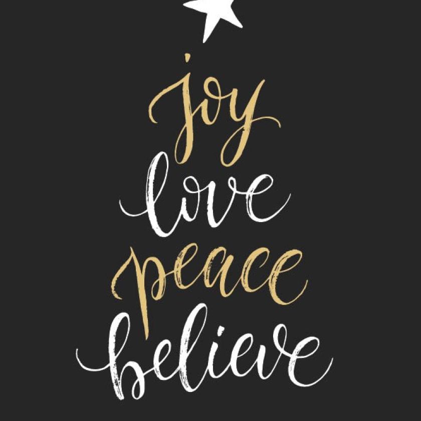 Cadeaubord 'Joy, Love, Peace, Believe' - MA26101 -  Diverse kerstcadeaus bij MajesticAlly