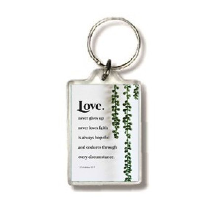 Sleutelhanger Love never gives up - 552598SL -  Cadeau's bij MajesticAlly
