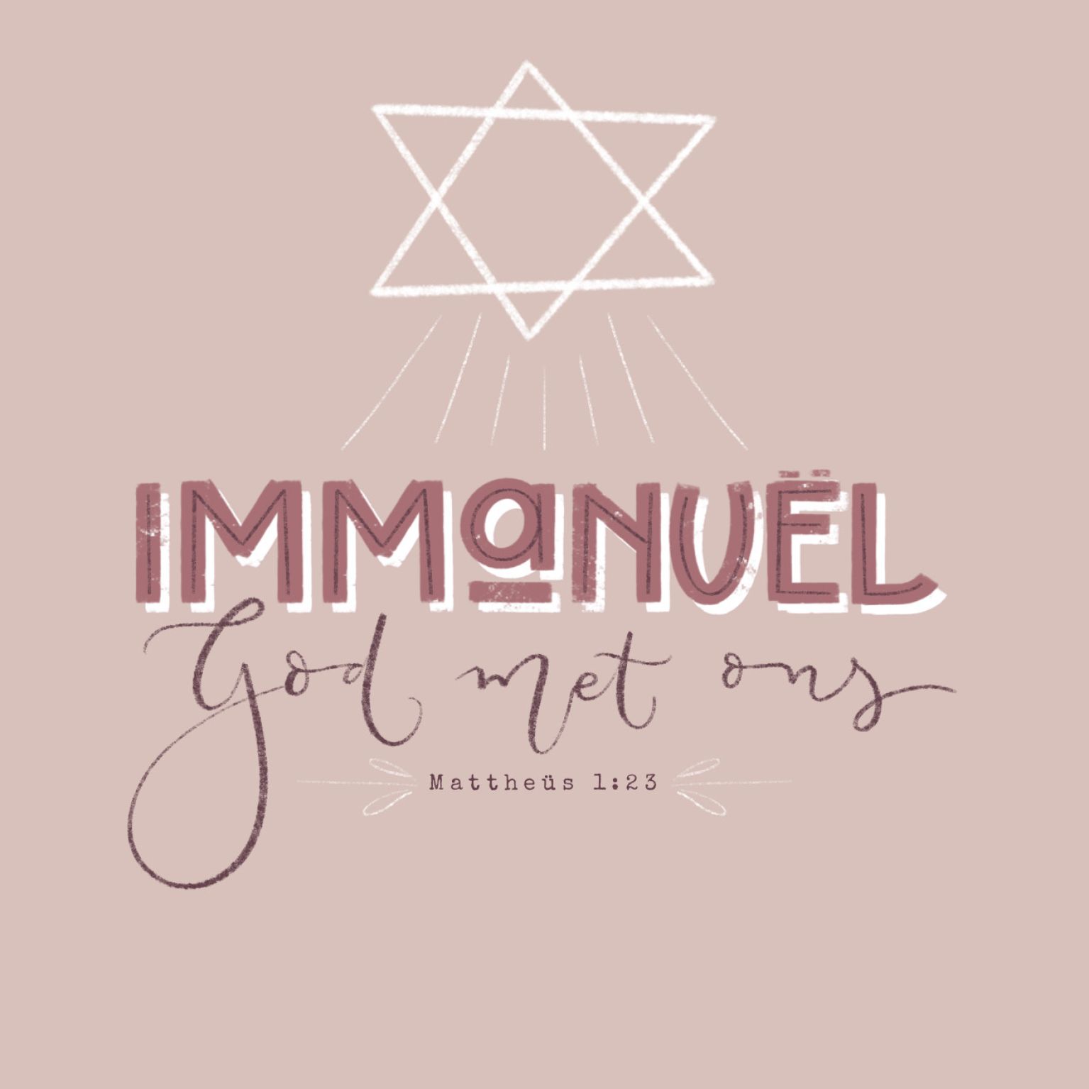 Kerstkaart 'Immanuël, God met ons'