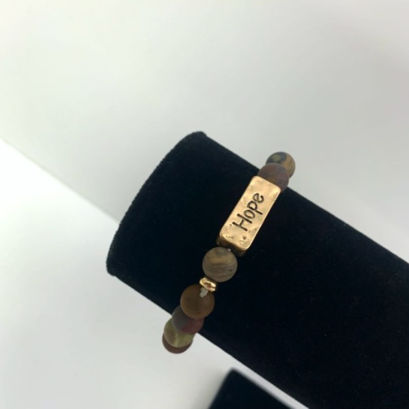 MA47404 - Armband natuursteen - Hope - donkerbruin