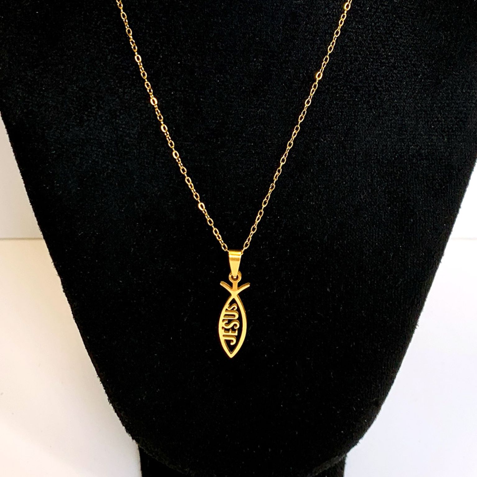 MA47003 - Ketting Visje Jezus - Goud