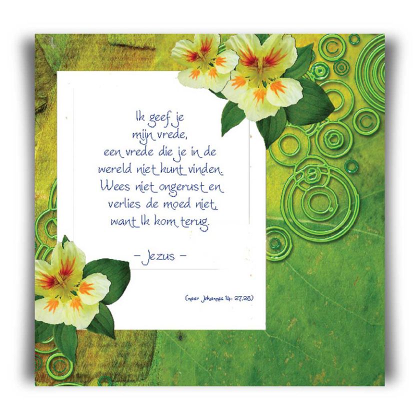 Kaart 'Ik geef je Mijn vrede' - 45035 -  Bible Message bij MajesticAlly