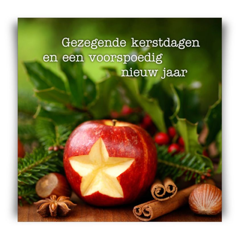Kerstkaart 'Ster in appel' - MA12267 -  Christelijke kerstkaarten bij MajesticAlly