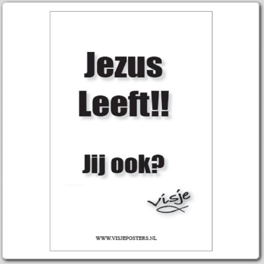 Kaart visje Jezus leeft jij ook - 44114 -  Visje kaarten bij MajesticAlly