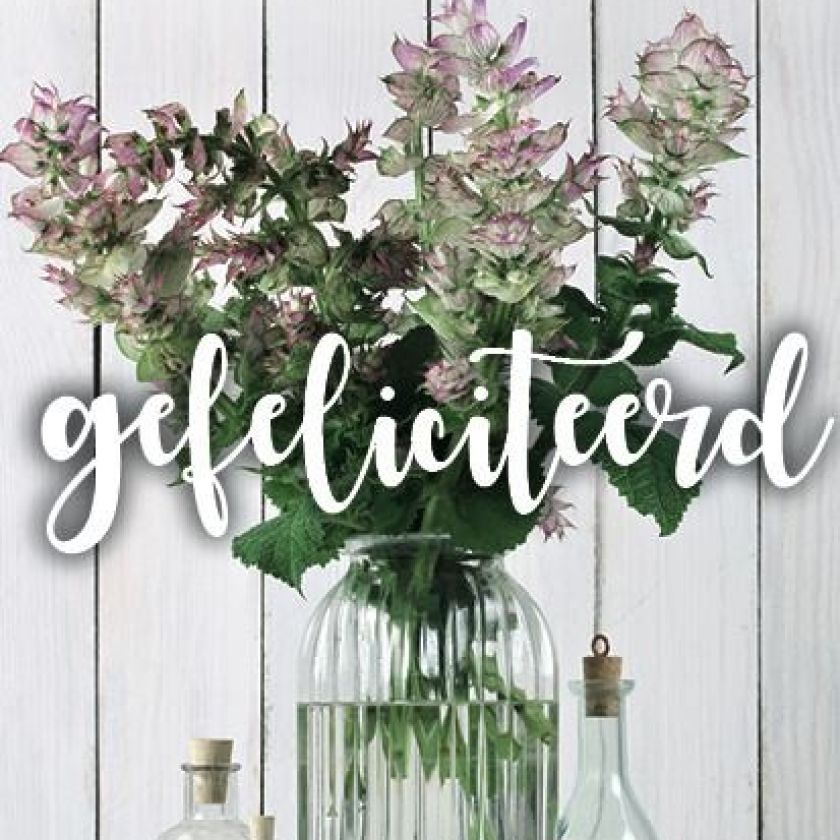 Voordeelkaart 'Gefeliciteerd! Ik hoop je snel weer te zien- bloemen' - MA38003 -  Voordeelkaarten neutraal bij MajesticAlly