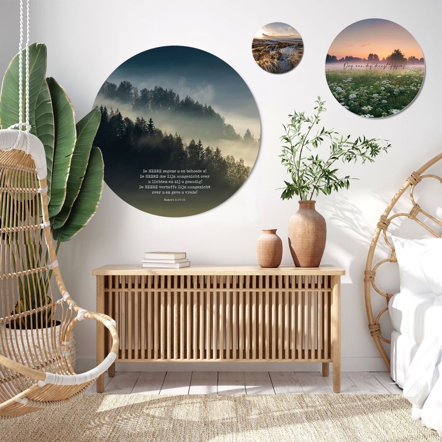 Muurcirkel 'Bergen' - 100 cm - MA39402 -  Wanddeco bij MajesticAlly