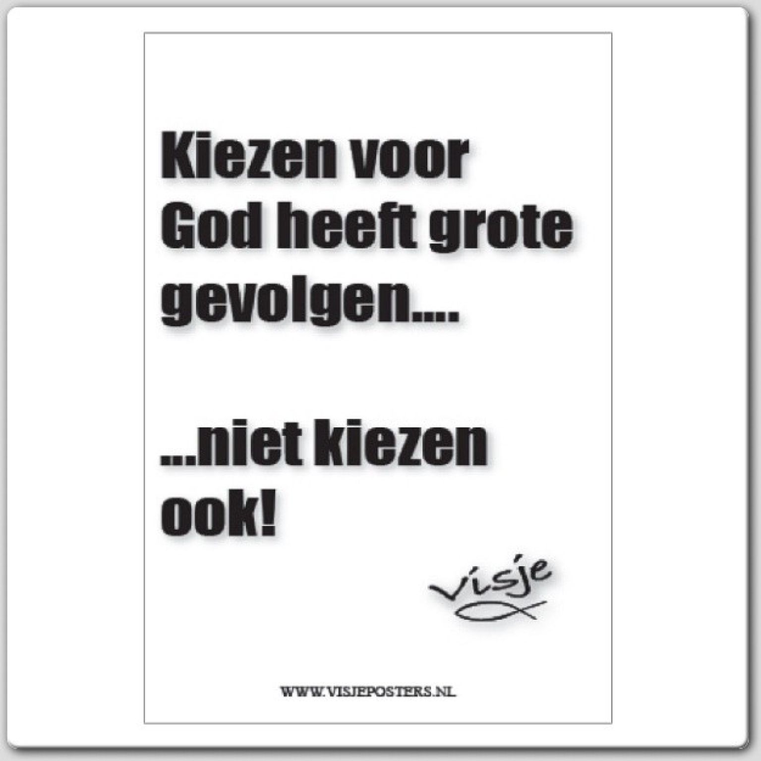 Kaart visje kiezen voor God heeft gr - 44105 -  Visje kaarten bij MajesticAlly
