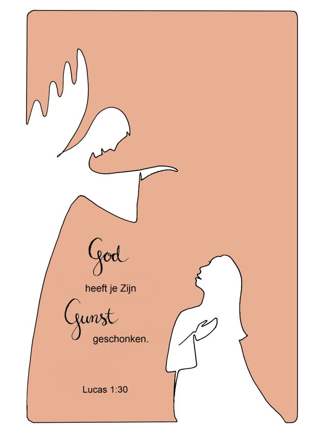 MA41311 - Kerstkaart Henrike 'God heeft je Zijn gunst geschonken'