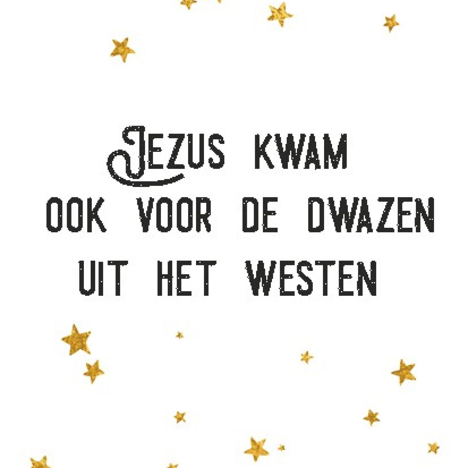 Kerstkaart 'Jezus kwam ook voor de dwazen uit het westen - Visje - MA26002 -  Visje kerstkaarten bij MajesticAlly