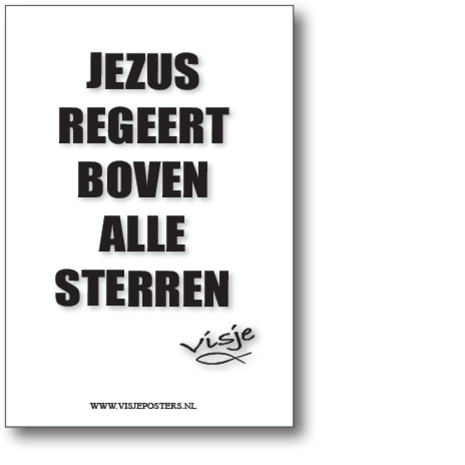 minikaart Visje 'Jezus regeert boven alle sterren'