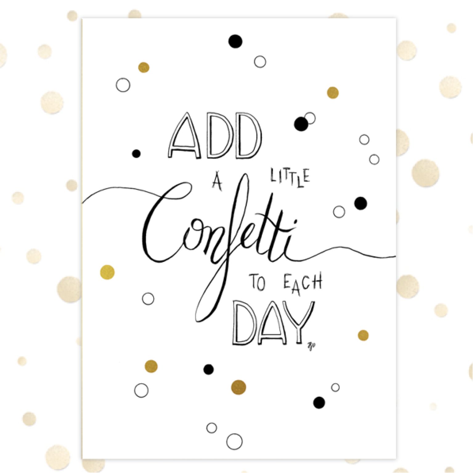 Kaart 'Add a little confetti' - MA36024 -  Golden Blessings bij MajesticAlly