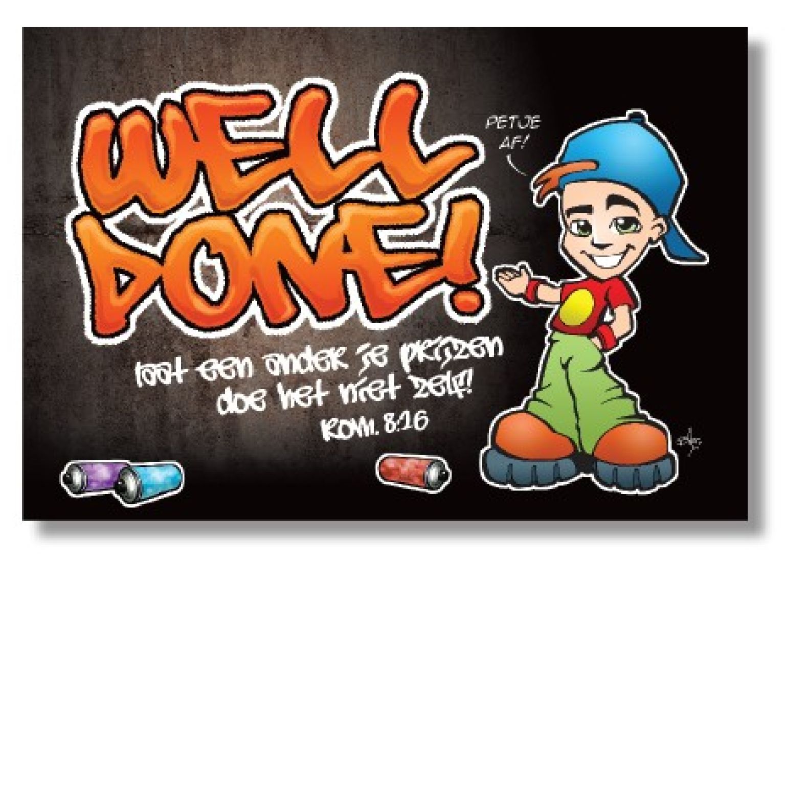 10x Kaart graffiti 'Well done' - 44582 -  Pakjes kaarten bij MajesticAlly