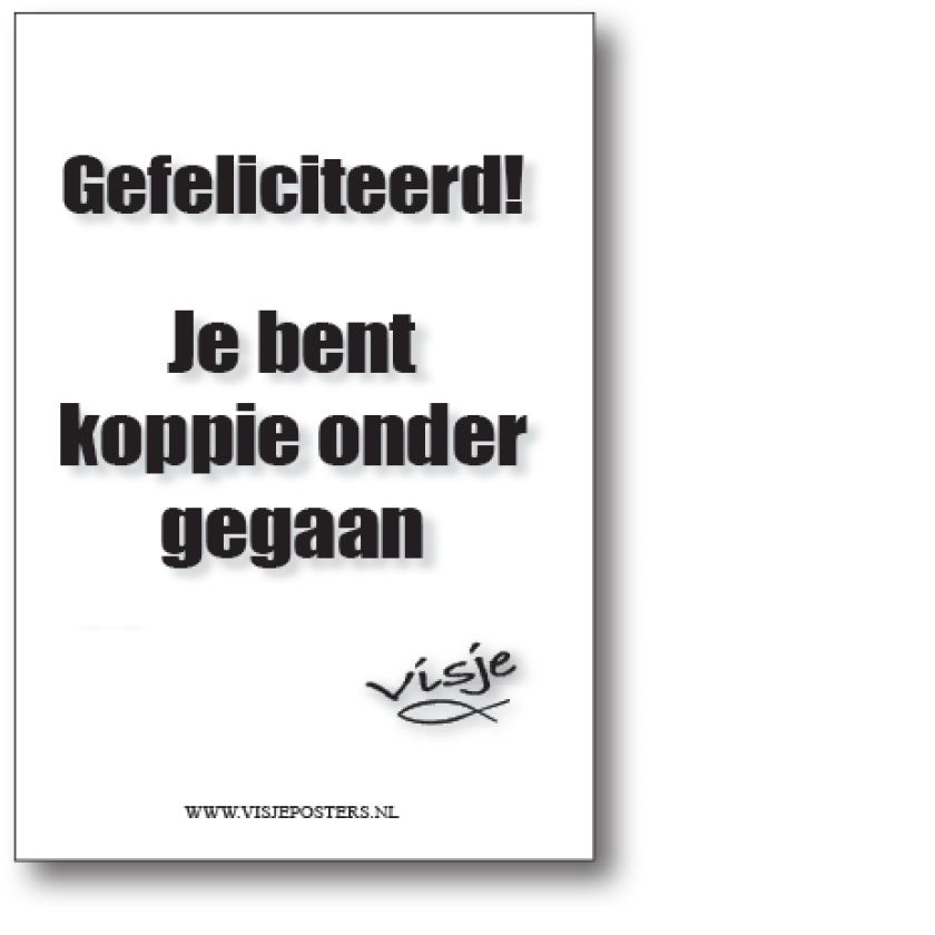 minikaart Visje 'Gefeliciteerd'