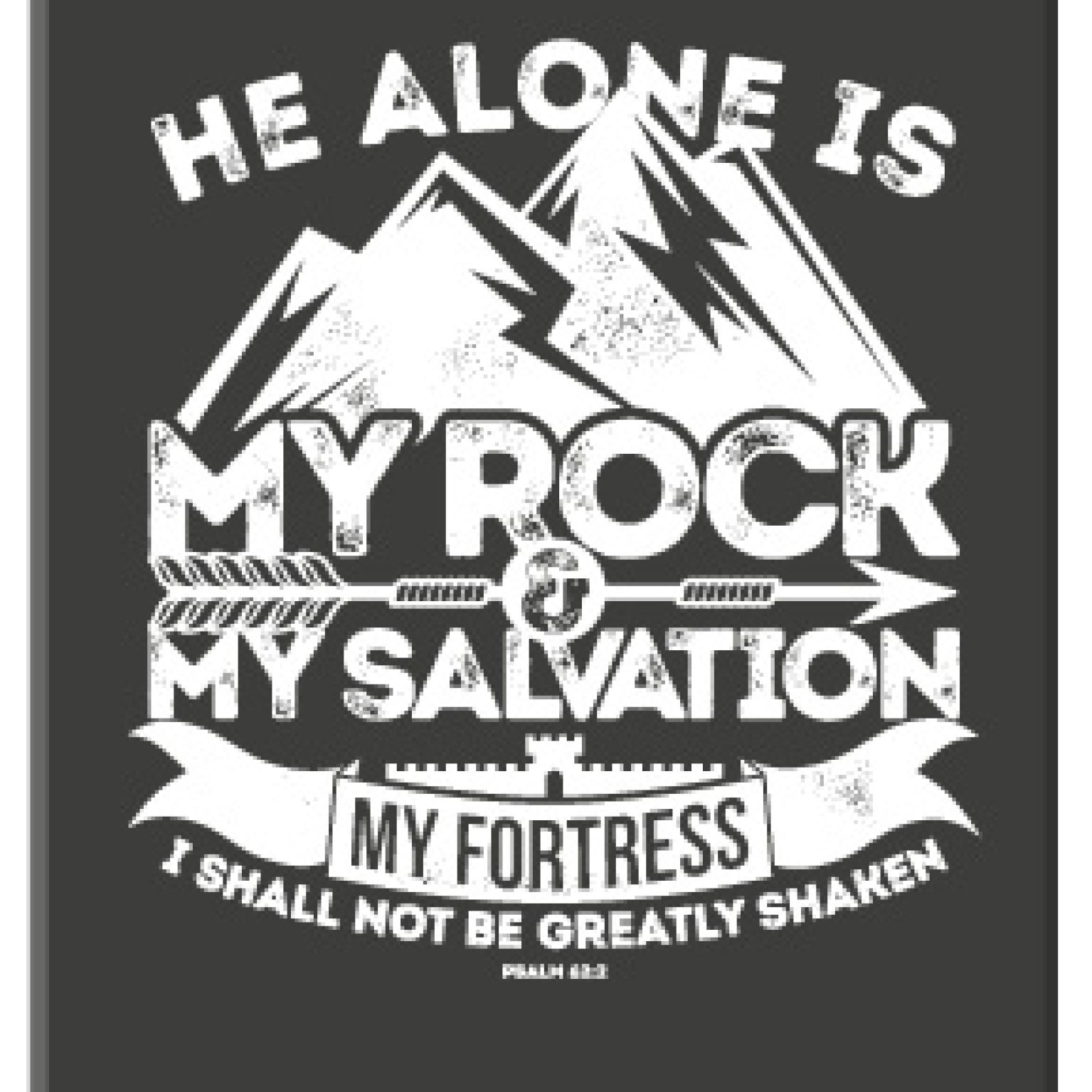 Kadobord 'He alone is my rock' - MA23336 -  Cadeauborden A4 bij MajesticAlly