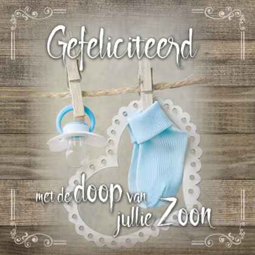 Kaart 'Doop zoon' - MA19007 -  Brocante bij MajesticAlly