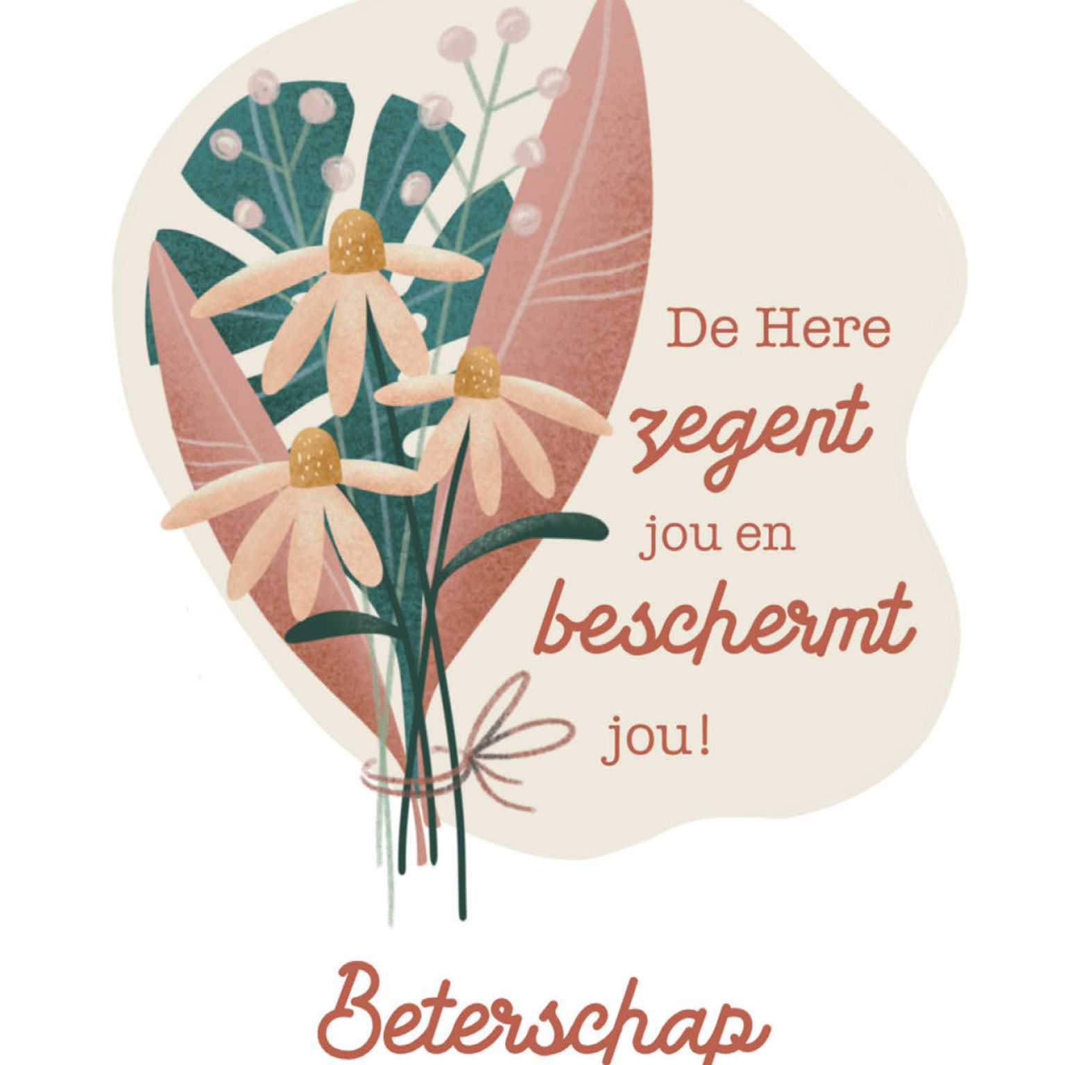 Kaart 'De Here zegent jou en beschermt jou! - Beterschap'