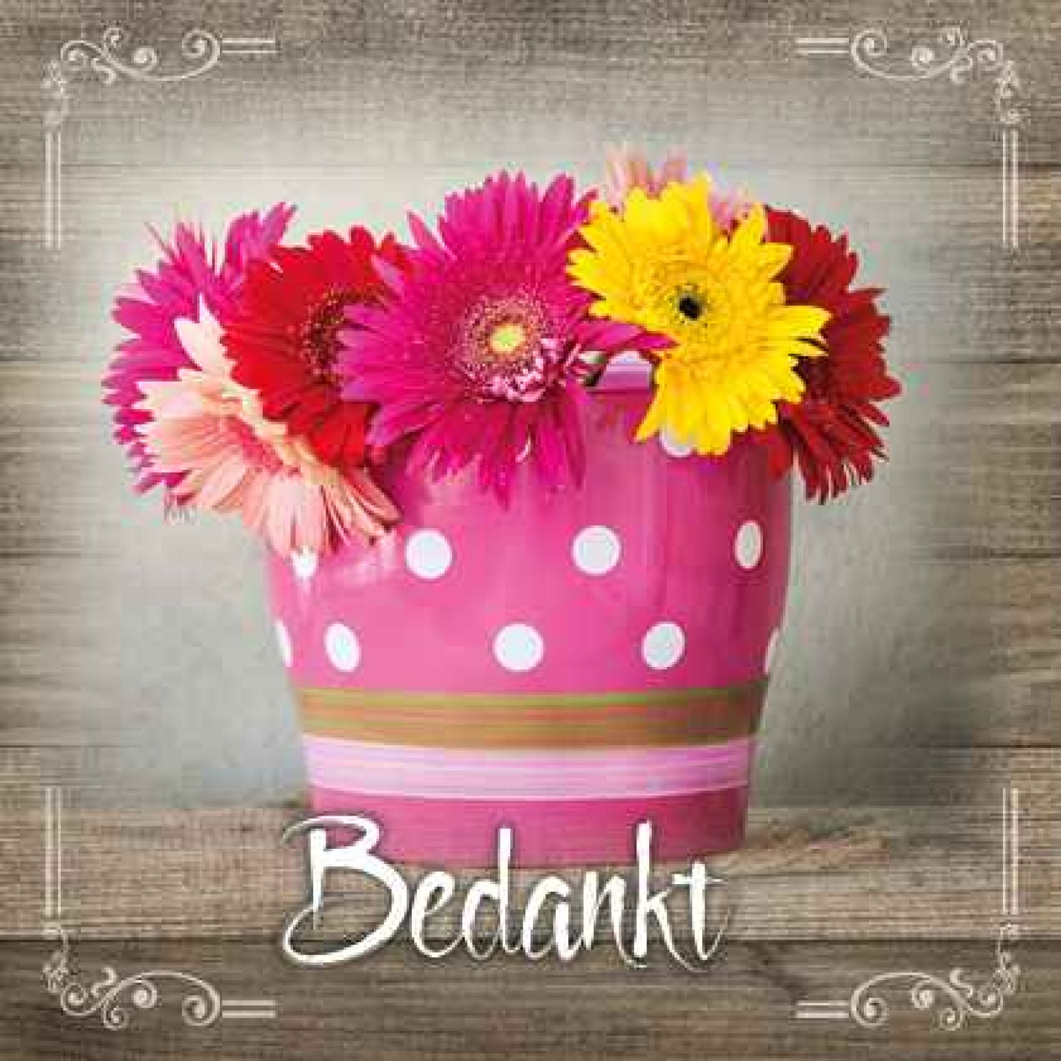 Kaart 'Bedankt' - MA19033 -  Brocante bij MajesticAlly