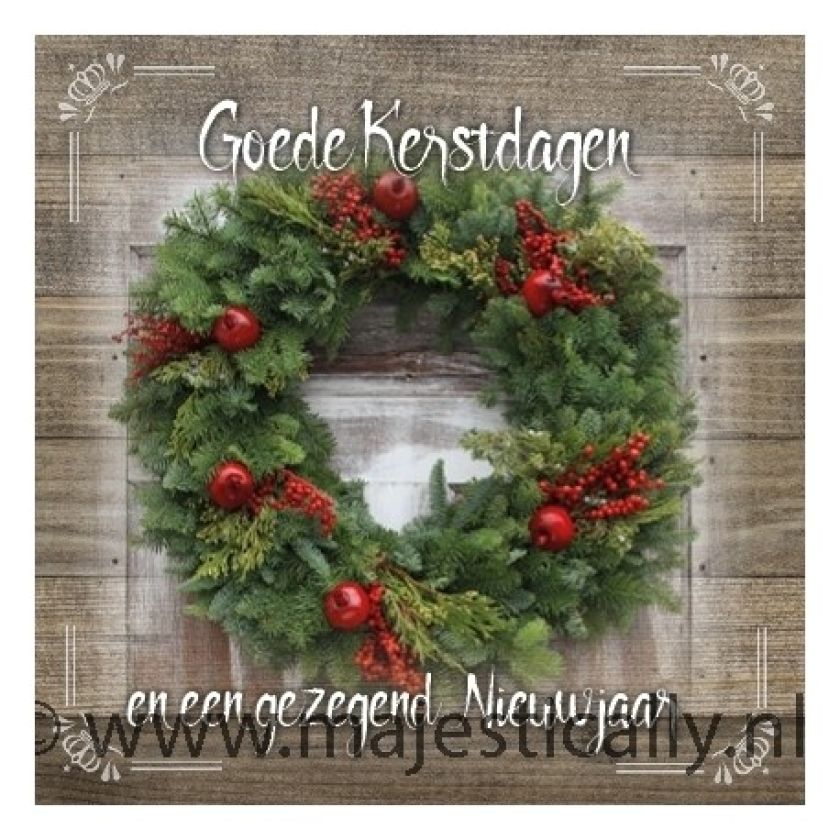 Voordeelpakje kerstkaarten 'Brocante' - 6 stuks - MA26052 -  Voordeelpakjes kerst bij MajesticAlly