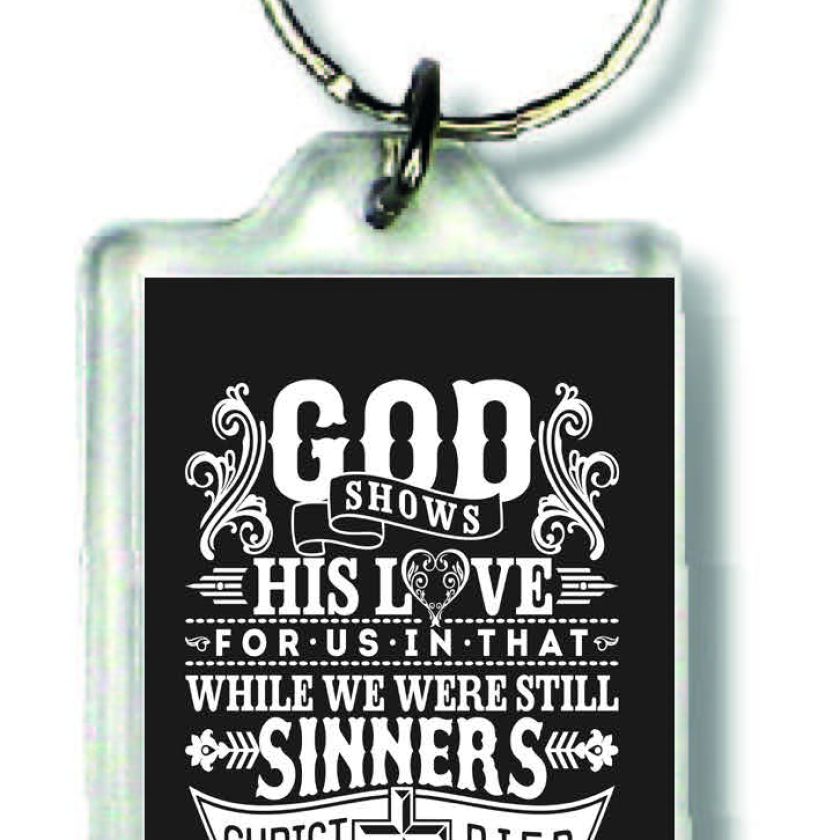 Sleutelhanger God shows His love - MA23032 -  Bible Verses bij MajesticAlly
