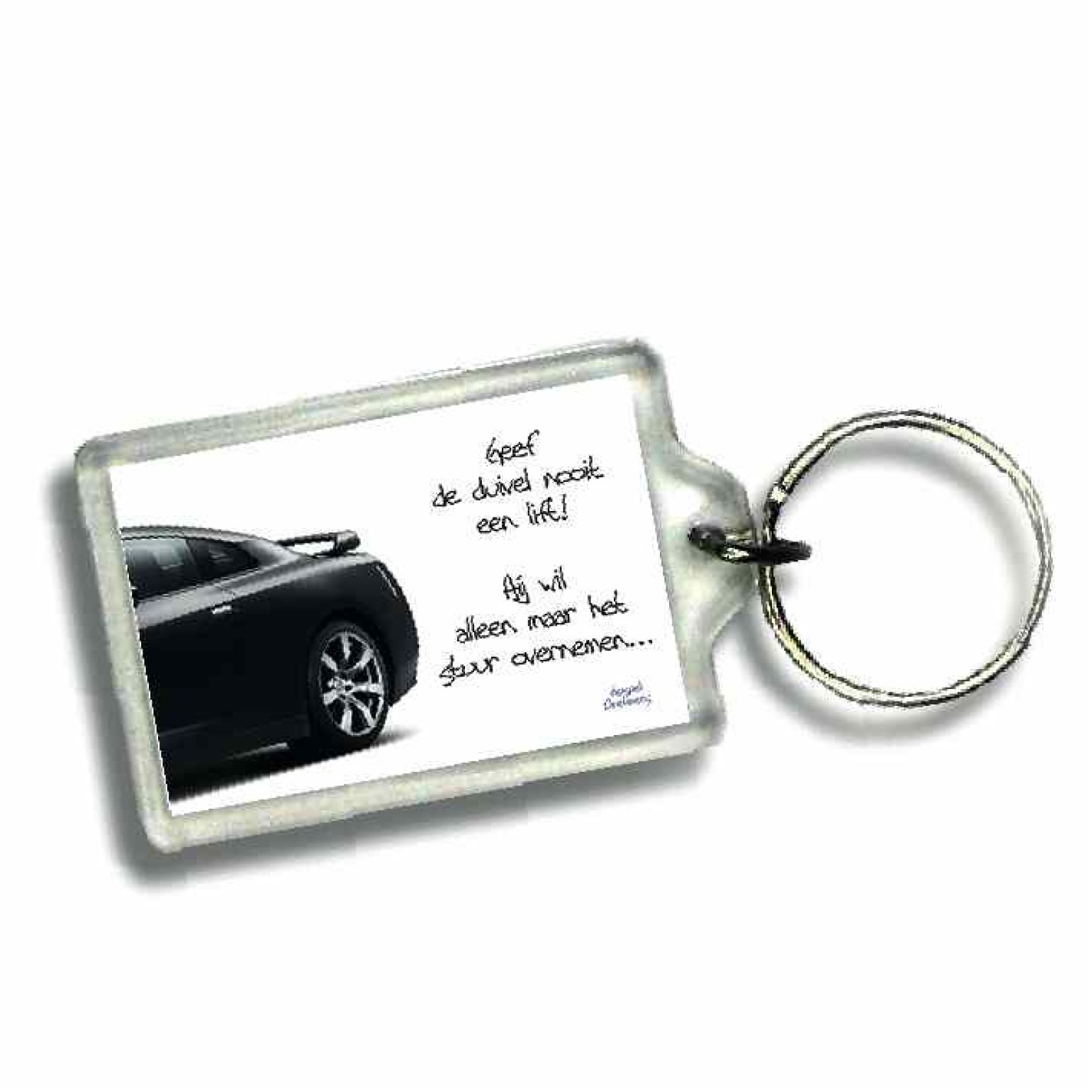 Sleutelhanger geef de duivel nooit een - 46635 -  Gospel Oneliner bij MajesticAlly