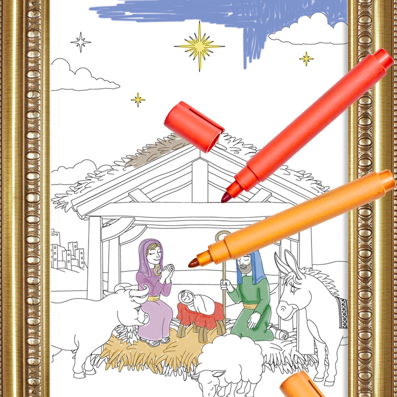 Kinderkerstkaart ingekleurd 1 dab25801