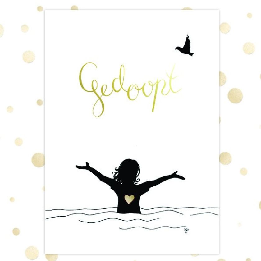 Kaart 'Gedoopt - vrouw' - MA36062 -  Golden Blessings bij MajesticAlly