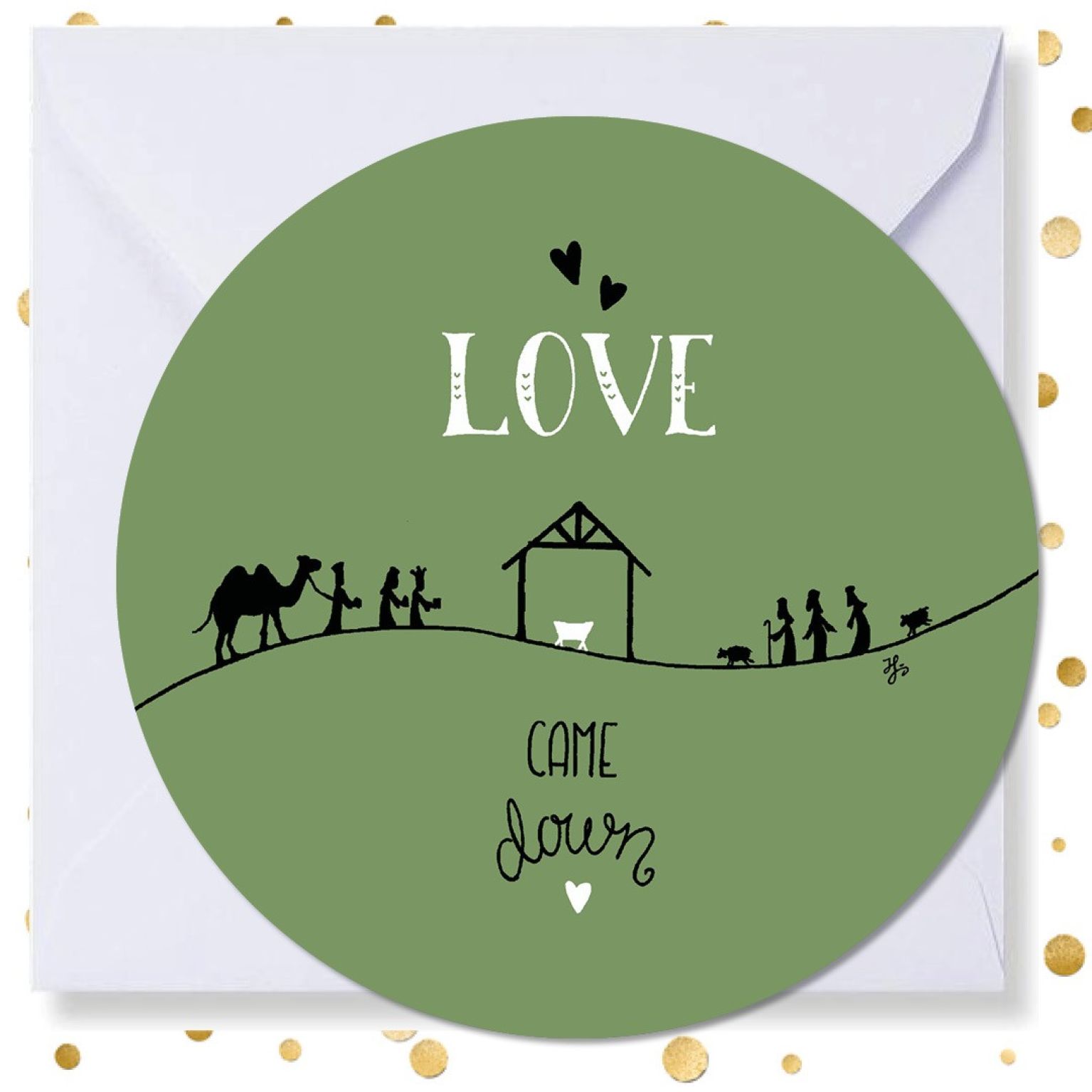 Kerstkaart rond 'Love'  - MA41026 -  Christelijke kerstkaarten bij MajesticAlly