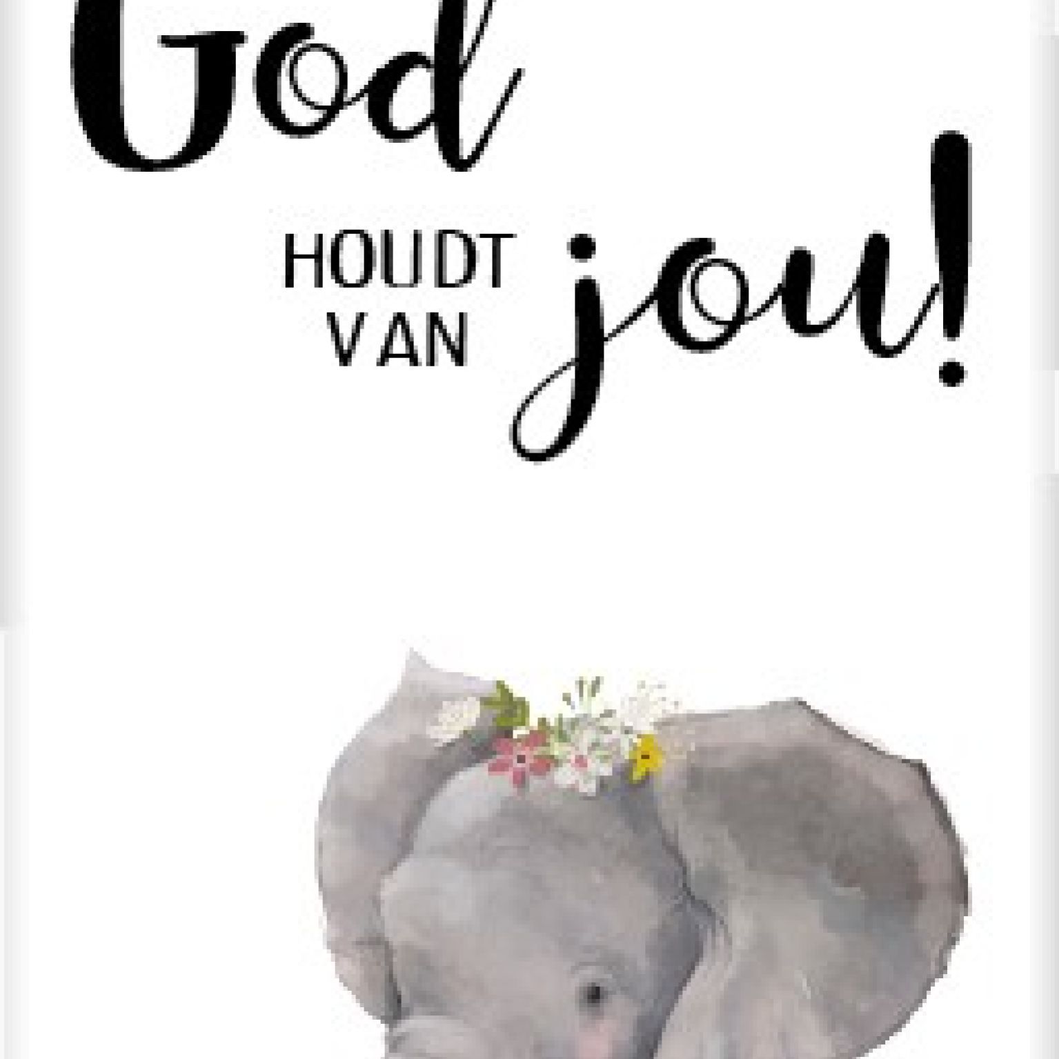 Boekenlegger olifantje God houdt van jou - MA25203 -  Boekenleggers bij MajesticAlly