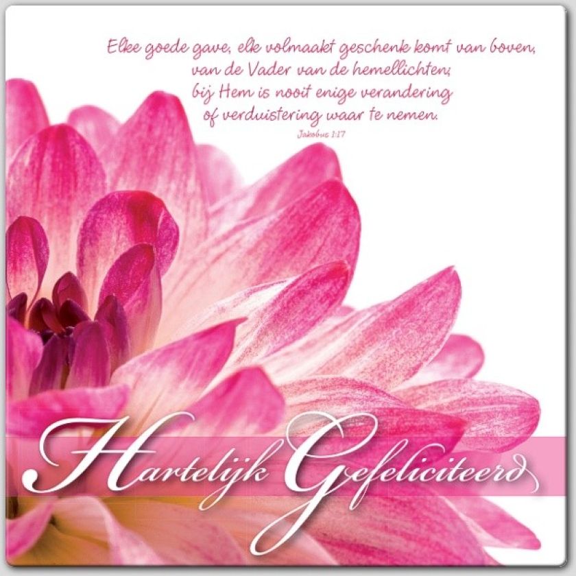 Wenskaart 'Hartelijk gefeliciteerd'
