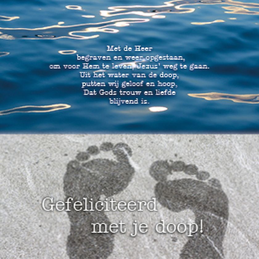 Kaart Gefeliciteerd doop - voetafdruk' - MA15008 -  Lifestyle bij MajesticAlly