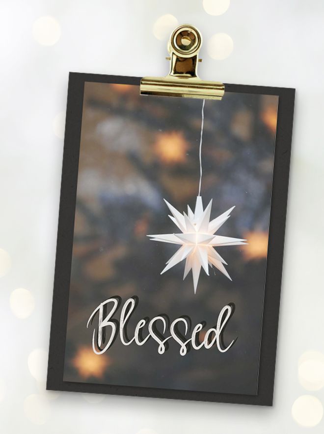 MA41511 - Minikaartje Kerst 'Blessed' + klembordje