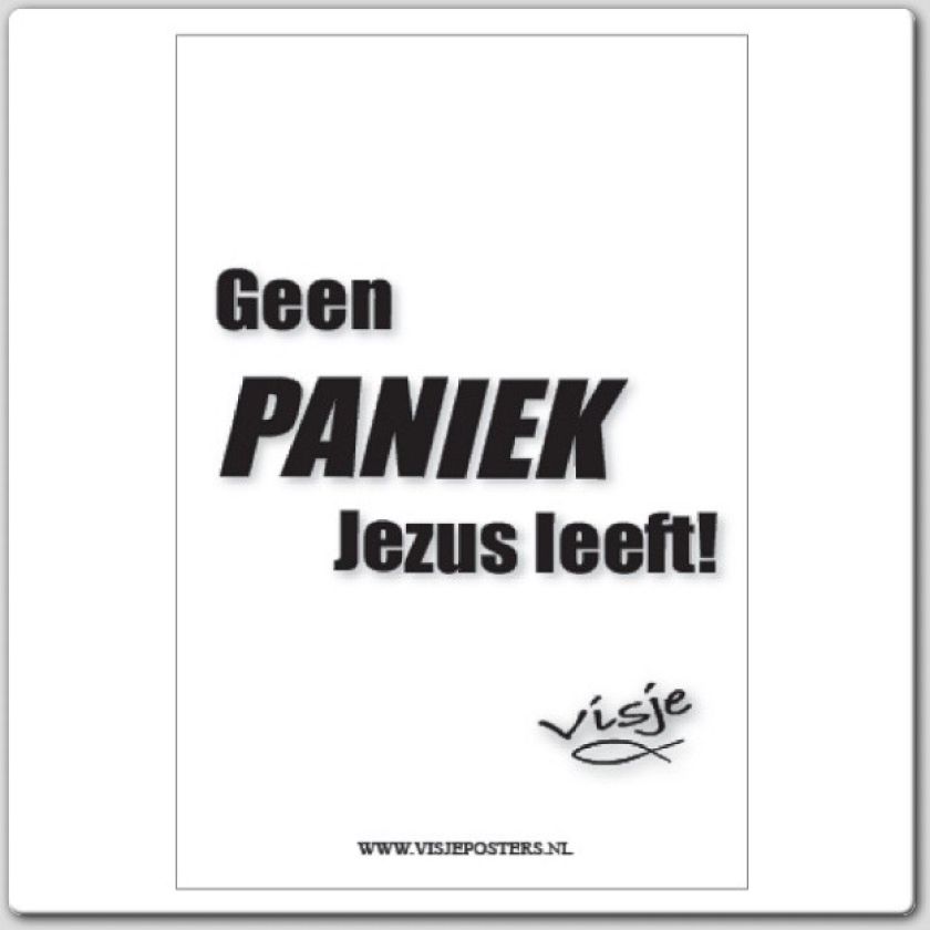 Kaart visje geen paniek Jezus leeft - 44072 -  Visje kaarten bij MajesticAlly