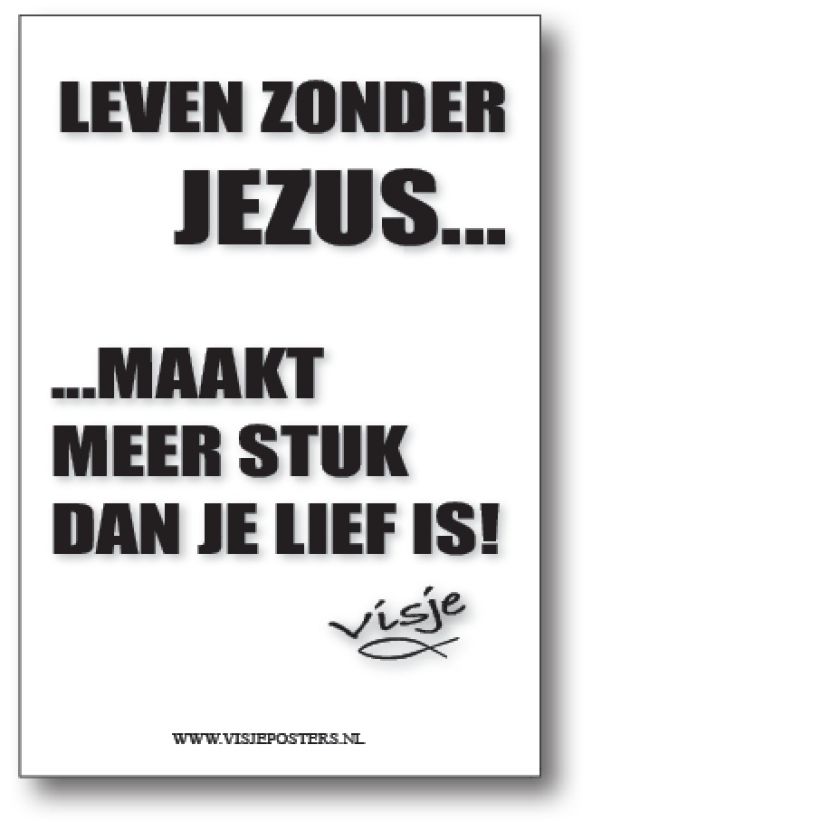 minikaart Visje 'Leven zonder Jezus'
