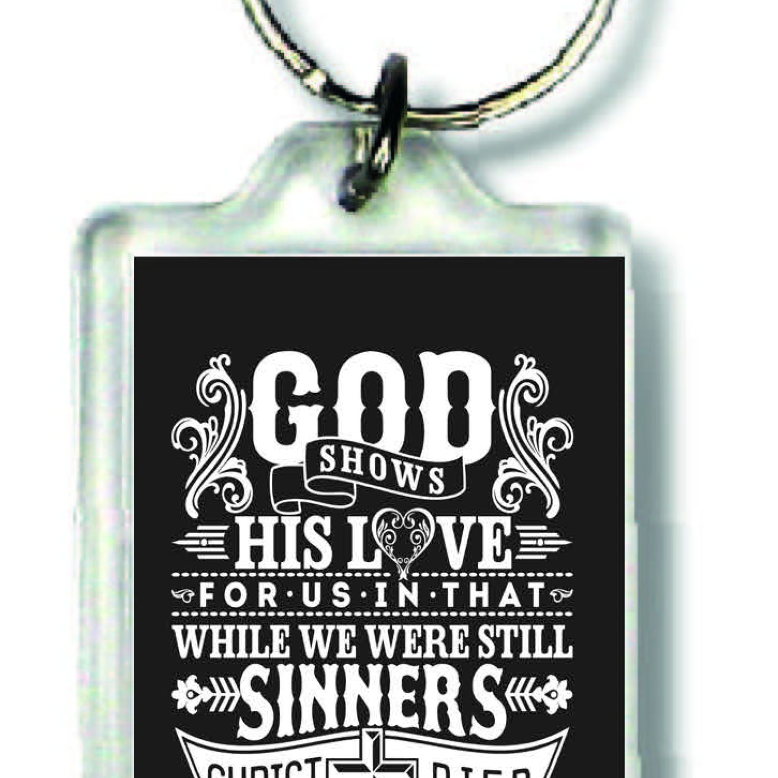 Sleutelhanger God shows His love - MA23032 -  Bible Verses bij MajesticAlly