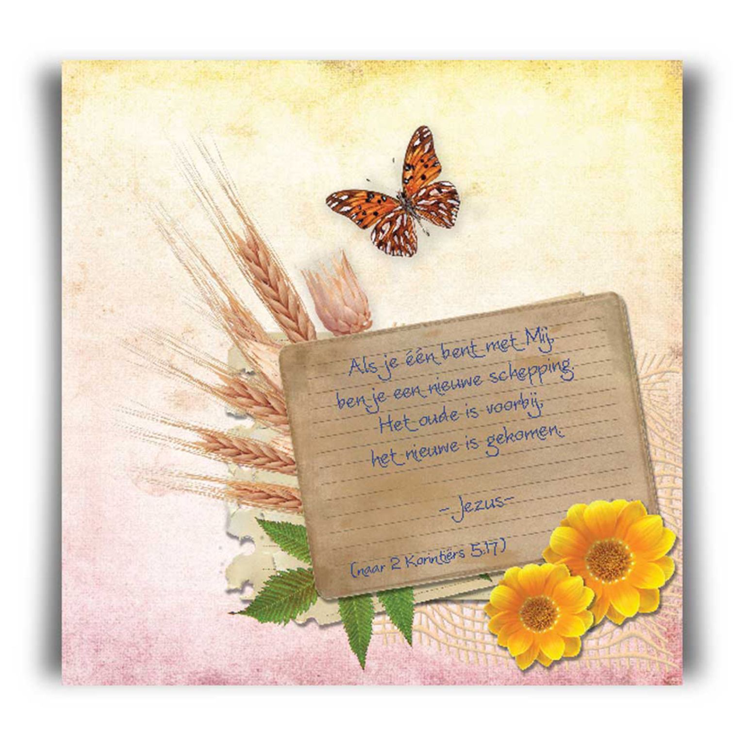 Kaart 'Als je één bent met Mij' - 45001 -  Bible Message bij MajesticAlly