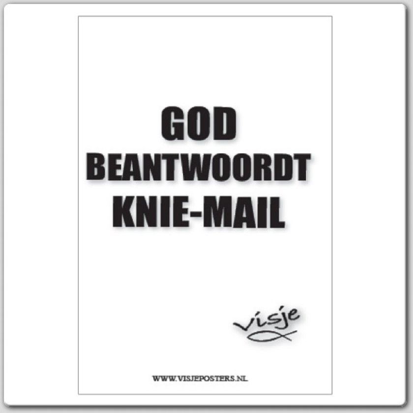 Kaart visje God beantwoordt knie-mail - 44080 -  Visje kaarten bij MajesticAlly