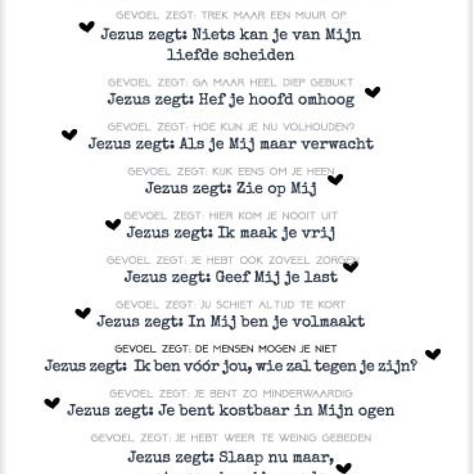 Kaart gevoel zegt/Jezus zegt - MA35006 -  Interieurkaarten bij MajesticAlly