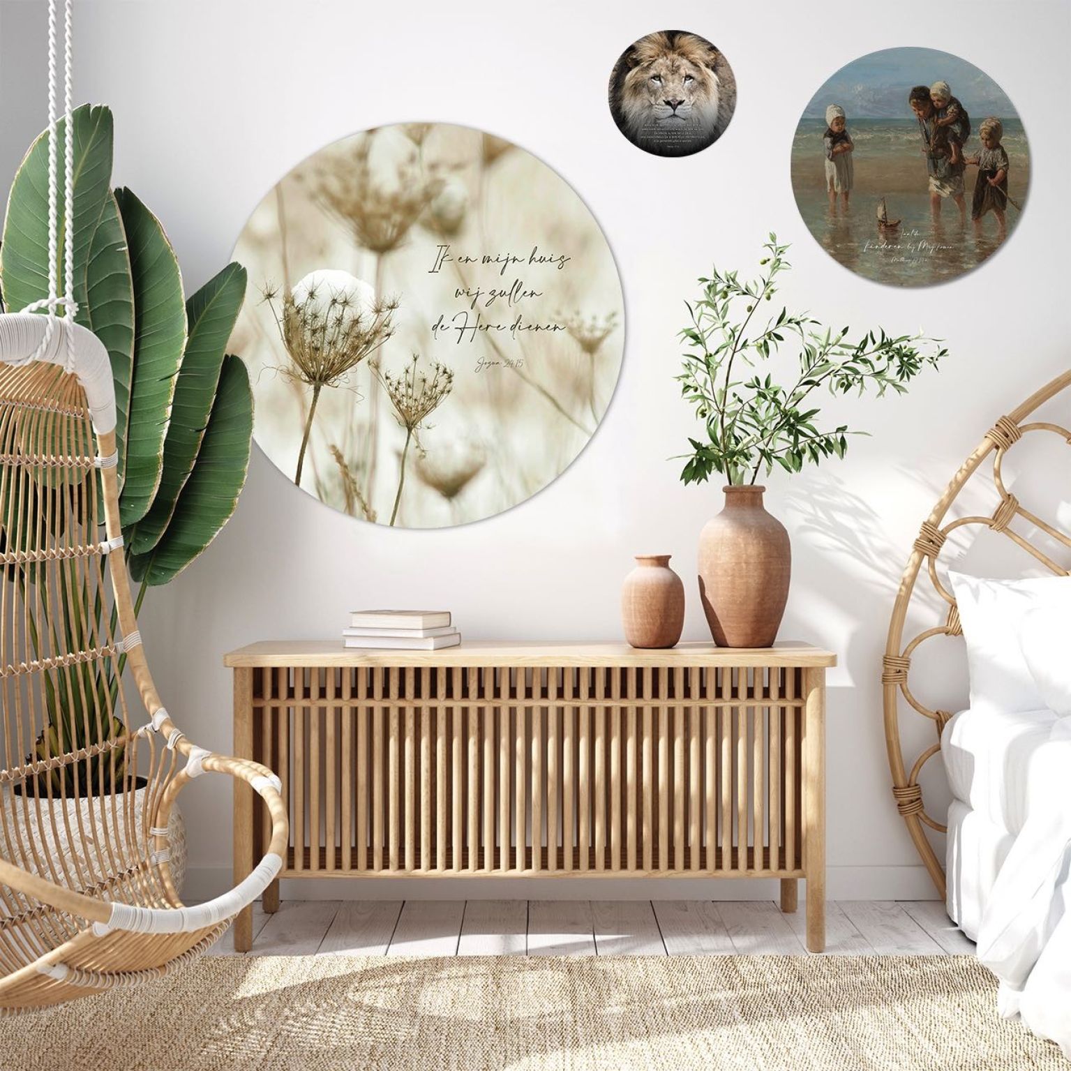 Muurcirkel 'Ik en mijn huis' - 100 cm - MA39406 -  Wanddeco bij MajesticAlly