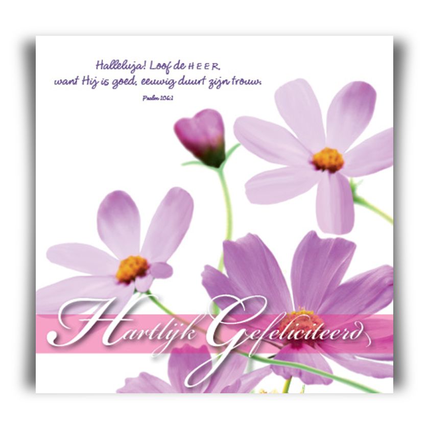 Prentbriefkaart 'Hartelijk gefeliciteerd'