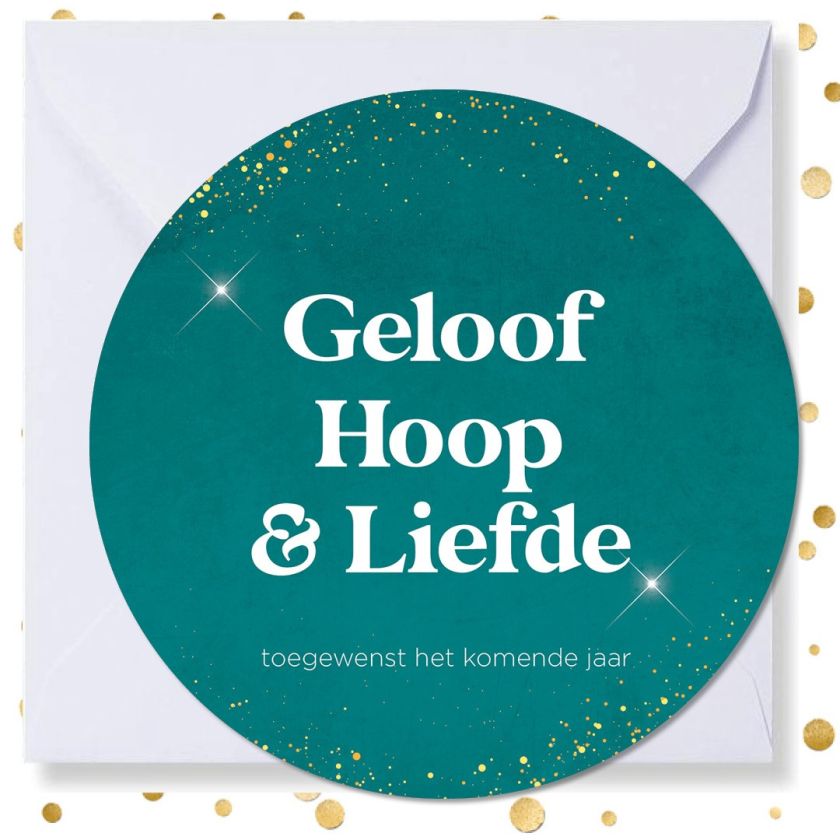 Kerstkaart rond 'Geloof hoop & liefde' - MA41003 -  Christelijke kerstkaarten bij MajesticAlly