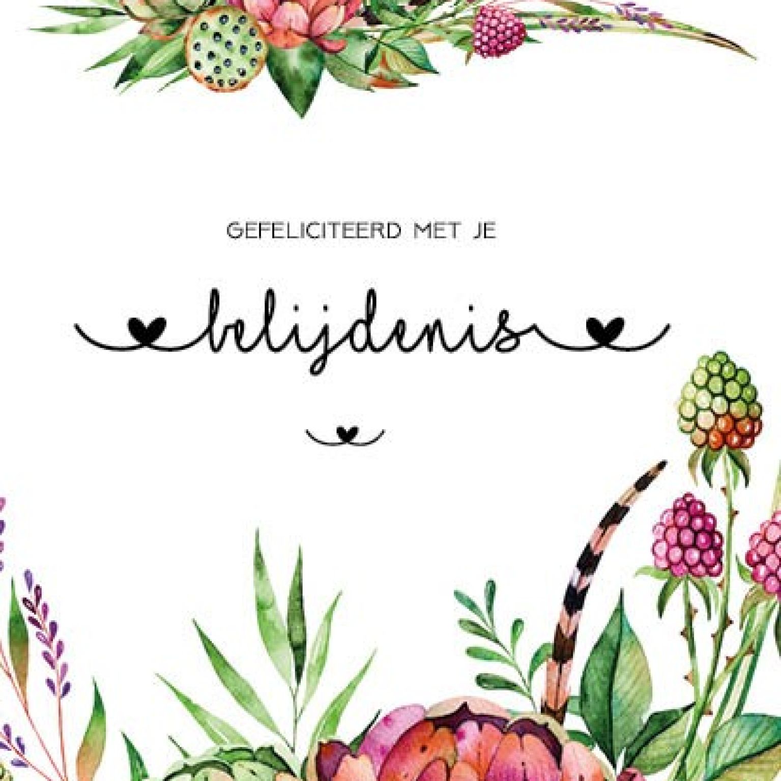 Kaart 'Belijdenis - rode bloemen' - MA31050 -  Bloom bij MajesticAlly