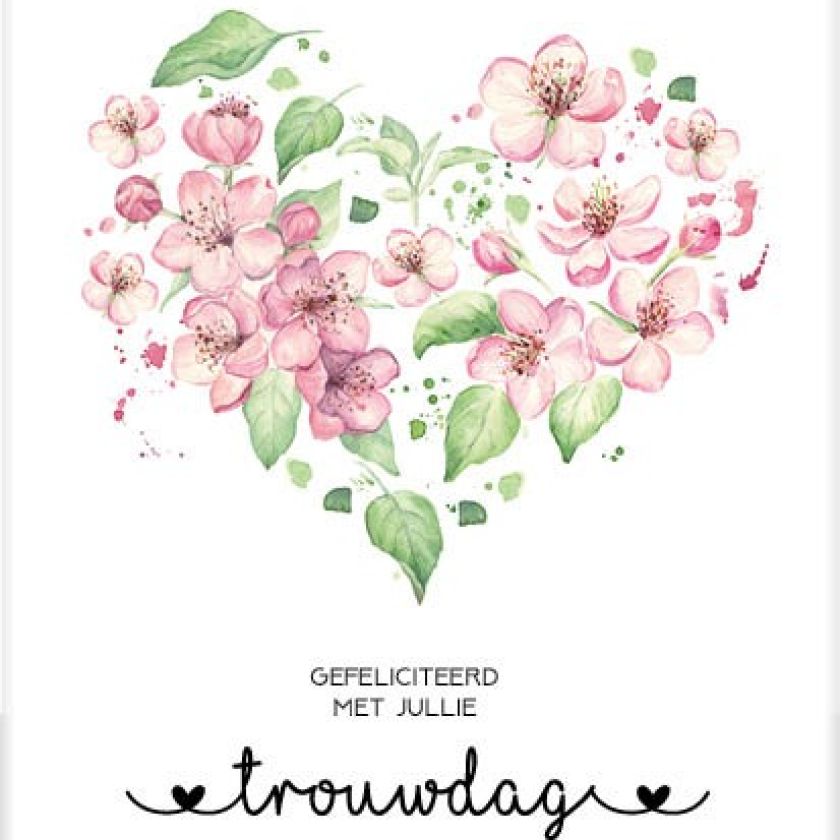Kaart 'Gefeliciteerd trouwdag' - MA31015 -  Bloom bij MajesticAlly