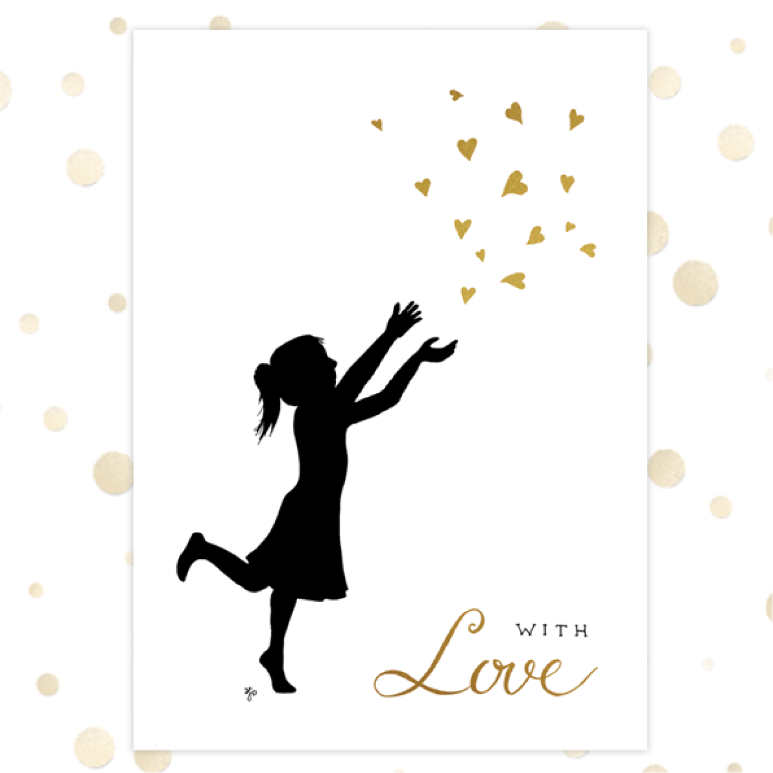 Kaart 'With love' - MA36025 -  Golden Blessings bij MajesticAlly