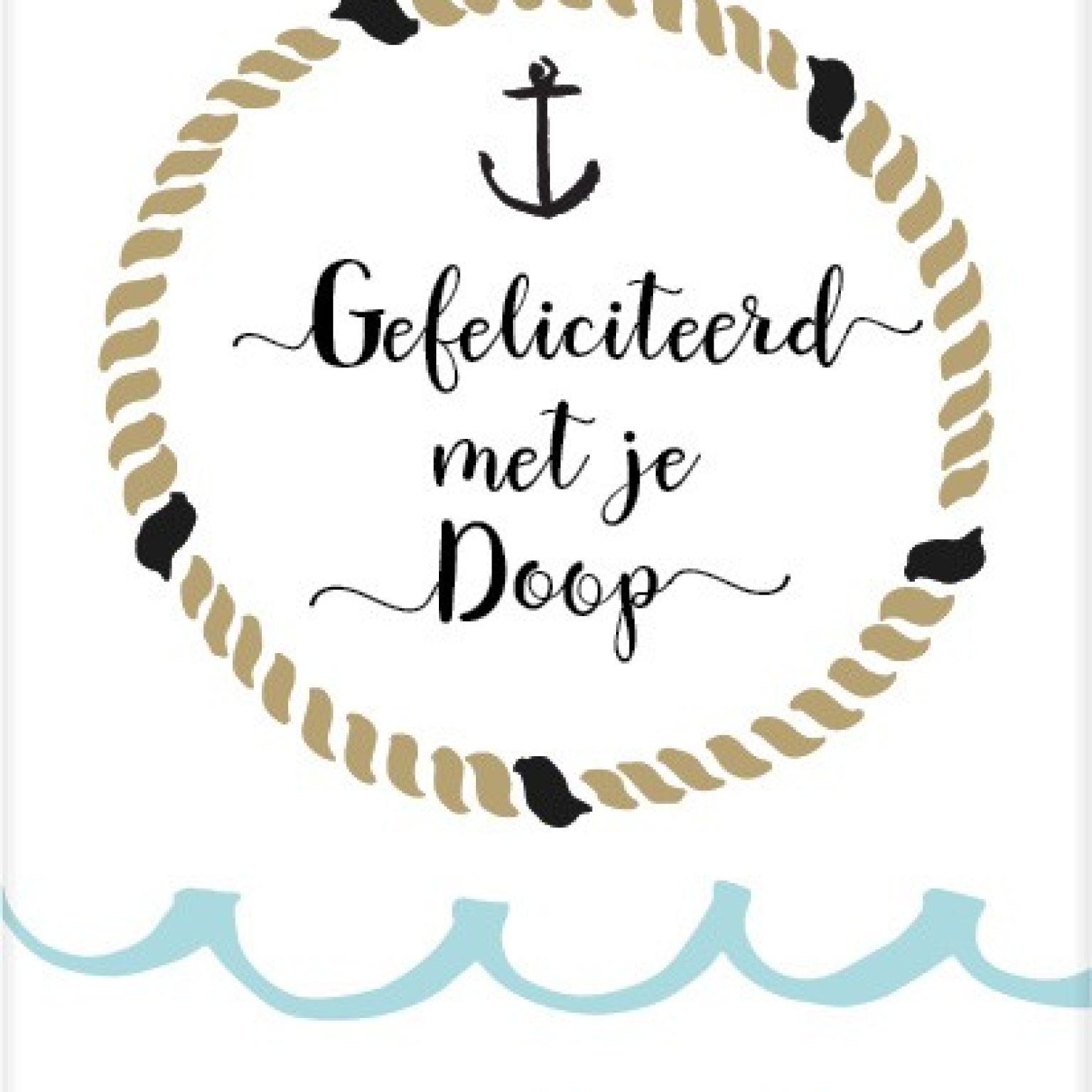 Kaart 'Gefeliciteerd met  je doop - anker' - MA25018 -  Beautiful Day bij MajesticAlly
